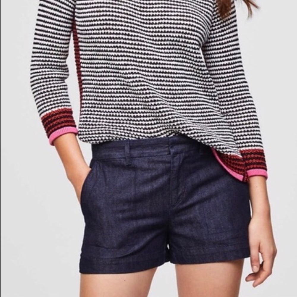 LOFT Dark Wash Denim Shorts